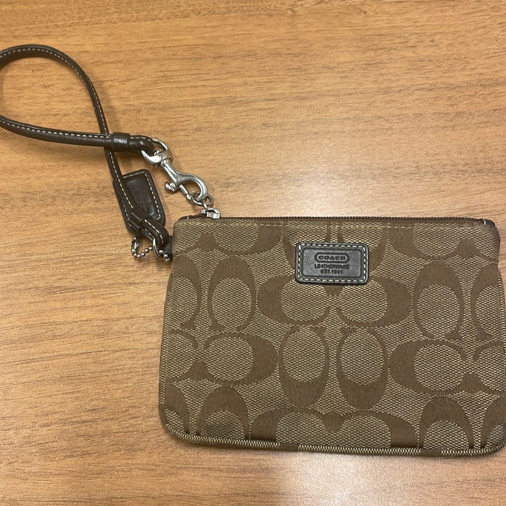 Coach canvas wristlet